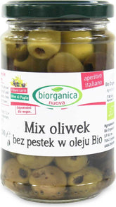 Směs z oliv bez pecek v olejové nádobě BIO 280 g - BIO ORGANICA ITALIA